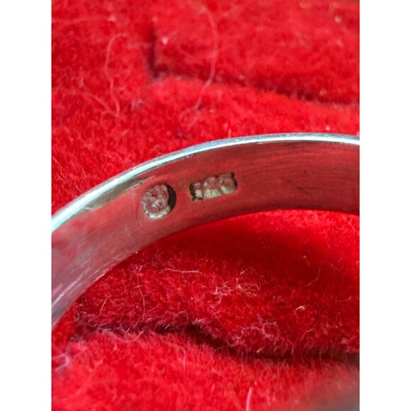 Vintage Silver Poison Ring Green Gemstone & Hidden Compartment Size 6. - Picture 10 of 10